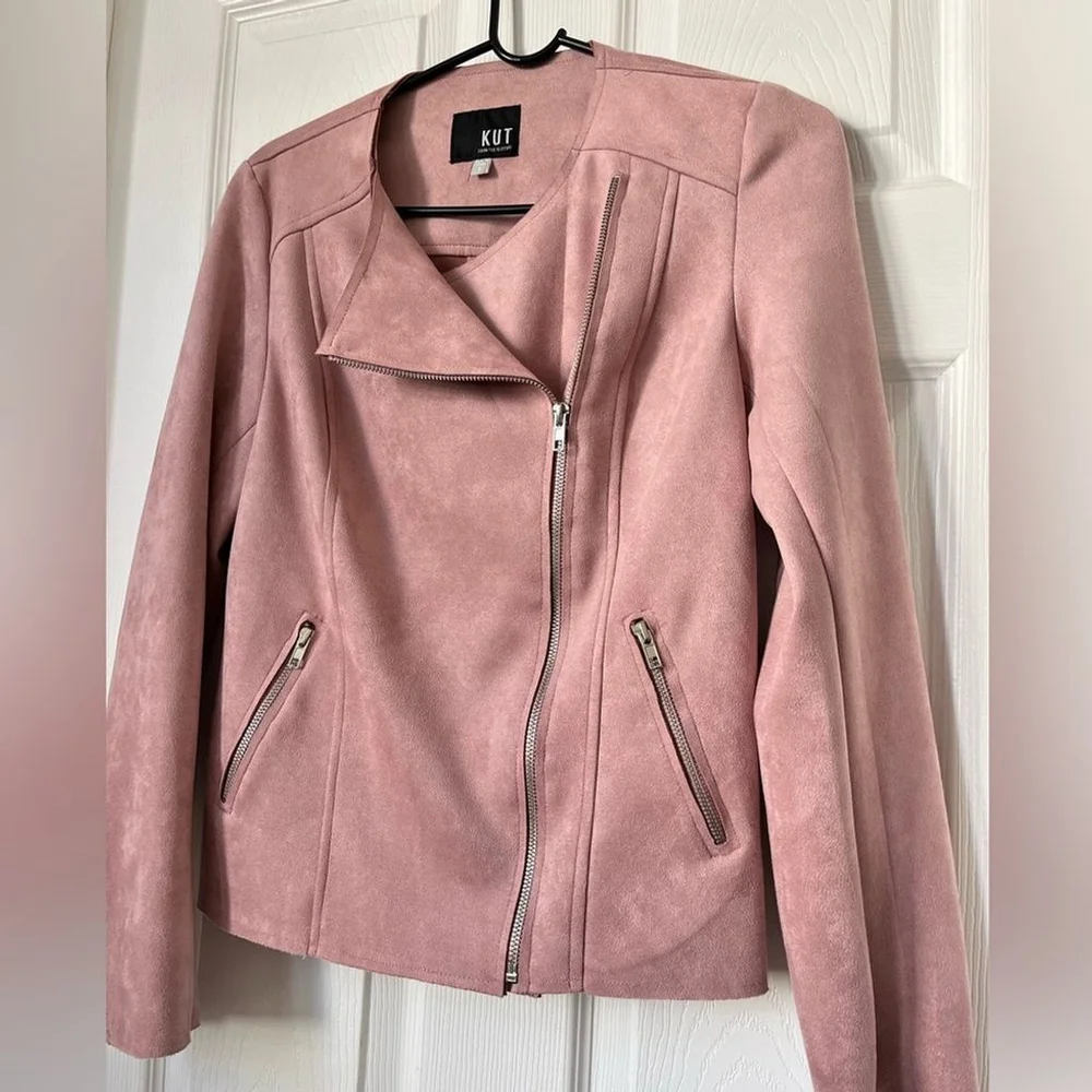 Kut From The Kloth Pink Faux Suede Jacket Small - Picture 7 of 7